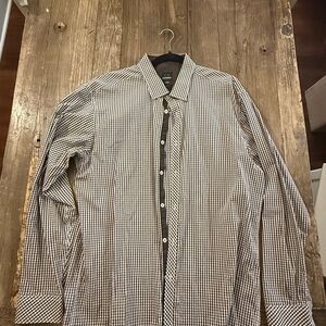 Men's Gingham Button-Down Shirt - Black and White
